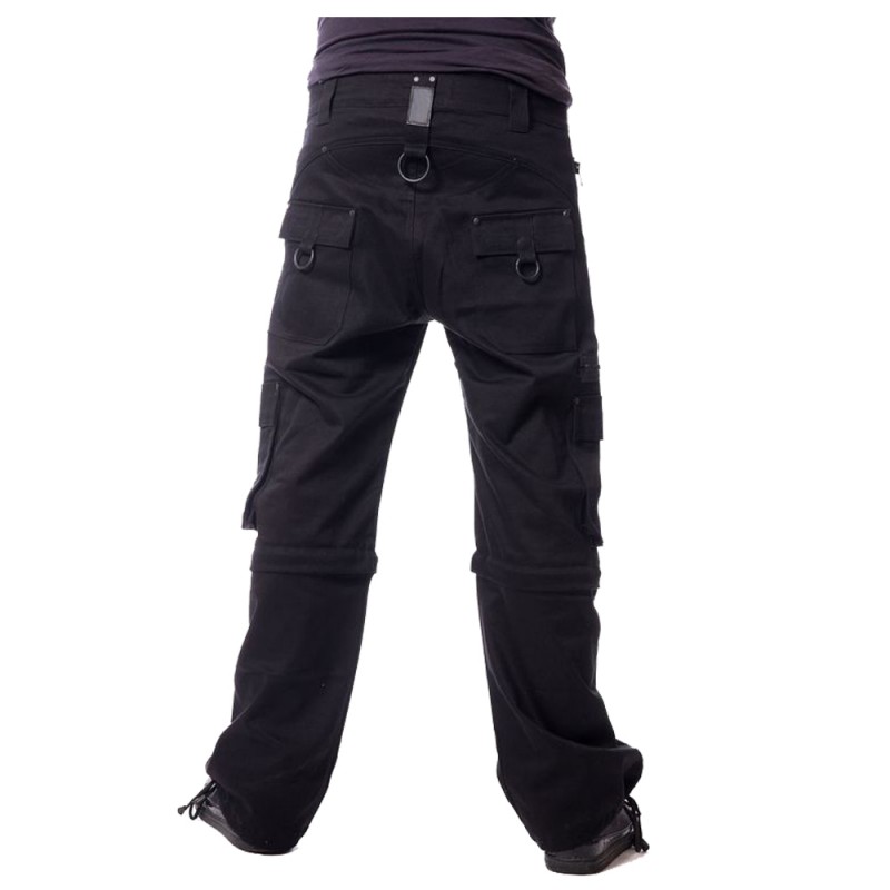 Men Gothic Black EMO Pant Cotton Pant Black Pistol Destroy Pants Denim Black